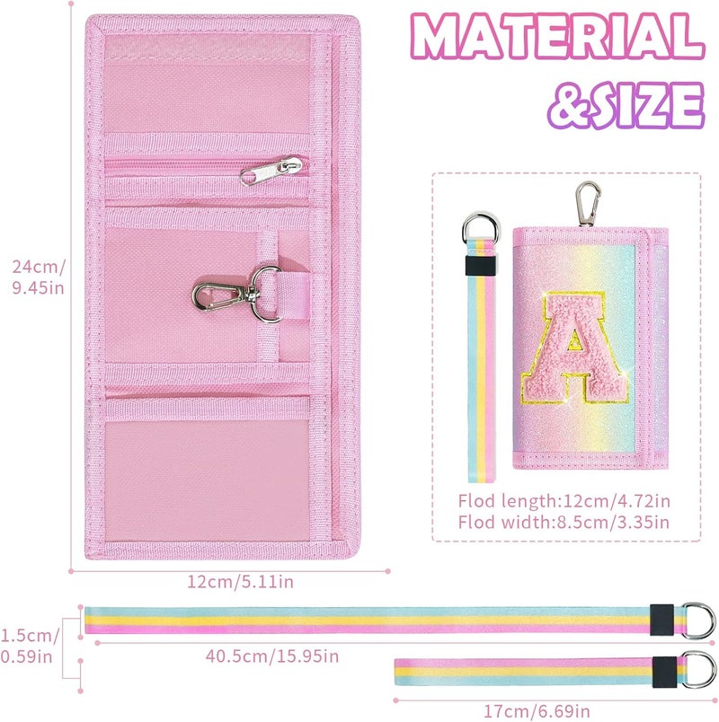 cotmcor Girls Wallet for Kids Initial Pink Wallets, Christmas Stocking Stuffers Birthday Gifts Ideas for 6 7 8 9 10 11 12 Year Old Teen Girl, Sparkly Cute Toddler Purse Valentines Gift Trendy Stuff, Letter A - Image 4